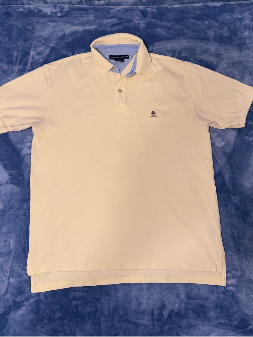 Tommy Hilfiger Vintage Yellow Polo Shirt with Contrast Collar